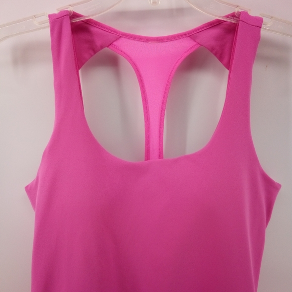 Under Armour Pink Sports Bra Tank Top Lightly Padded S Gym Running Workout - Picture 5 of 6